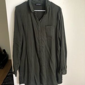 Forest green  flannel type shirt dress